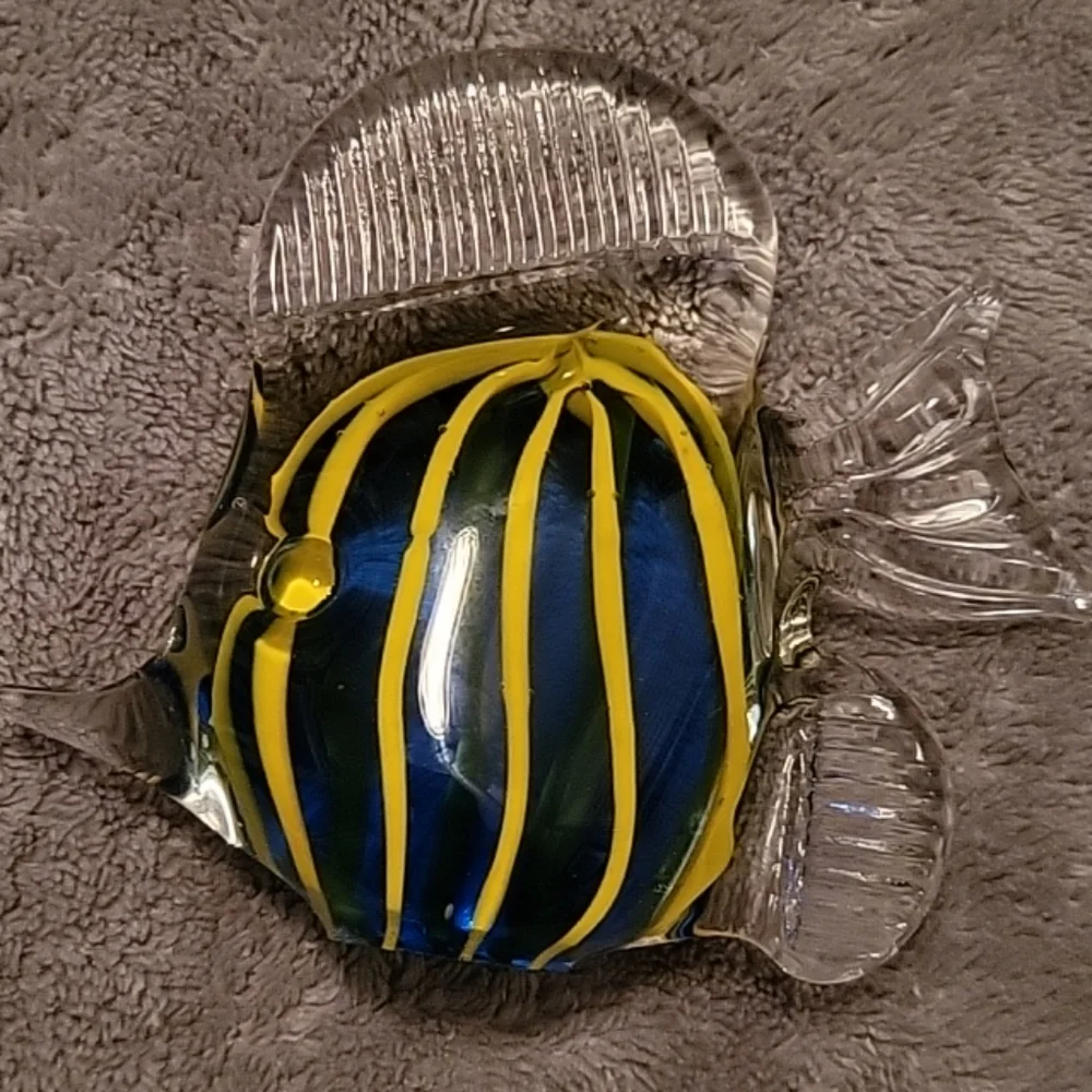 3 Colorful Glass Fish Ornaments